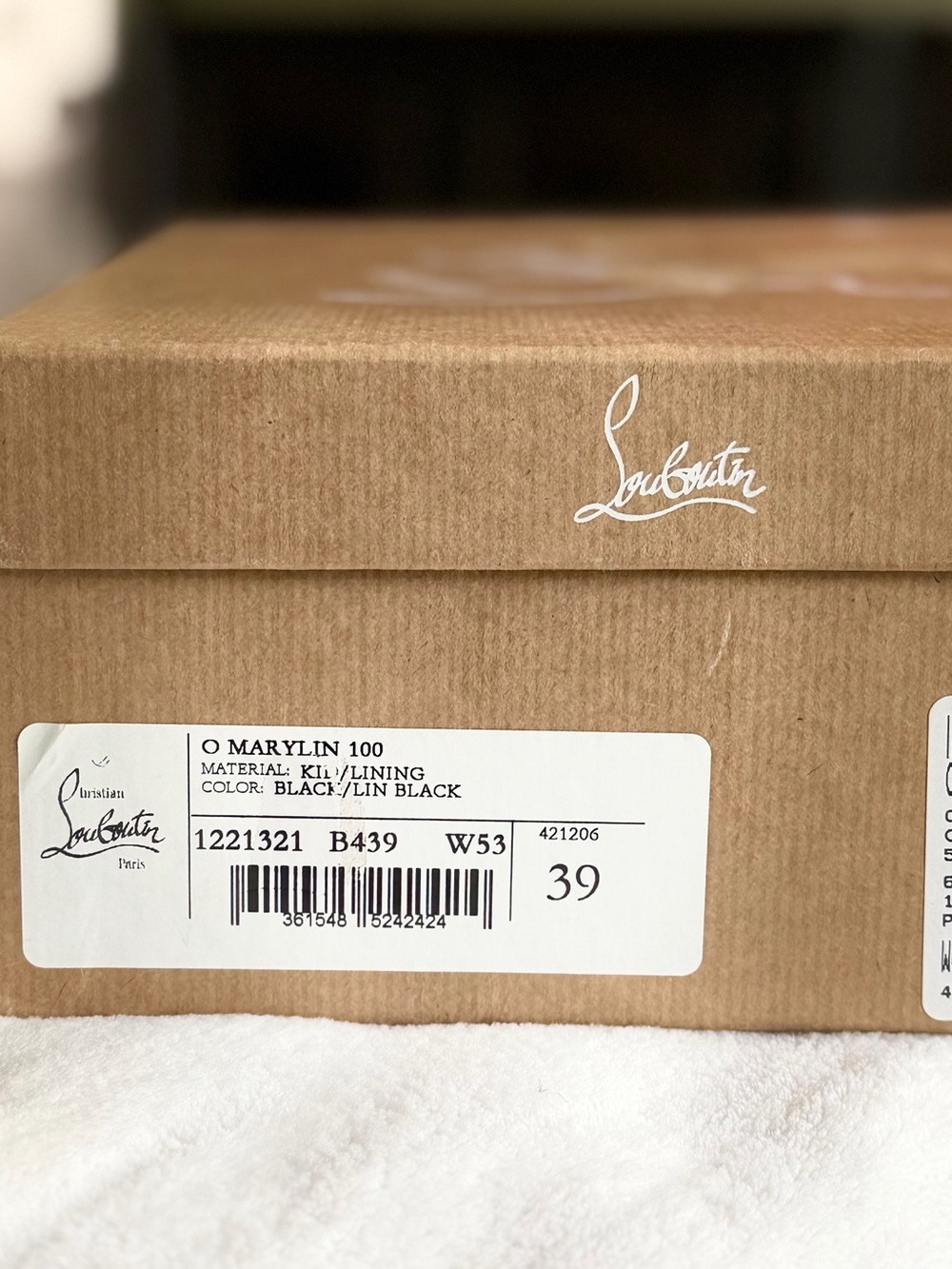Christian Louboutin Black Leather Open-Toe Slingback Heels with Red Sole - Picture 9 of 10